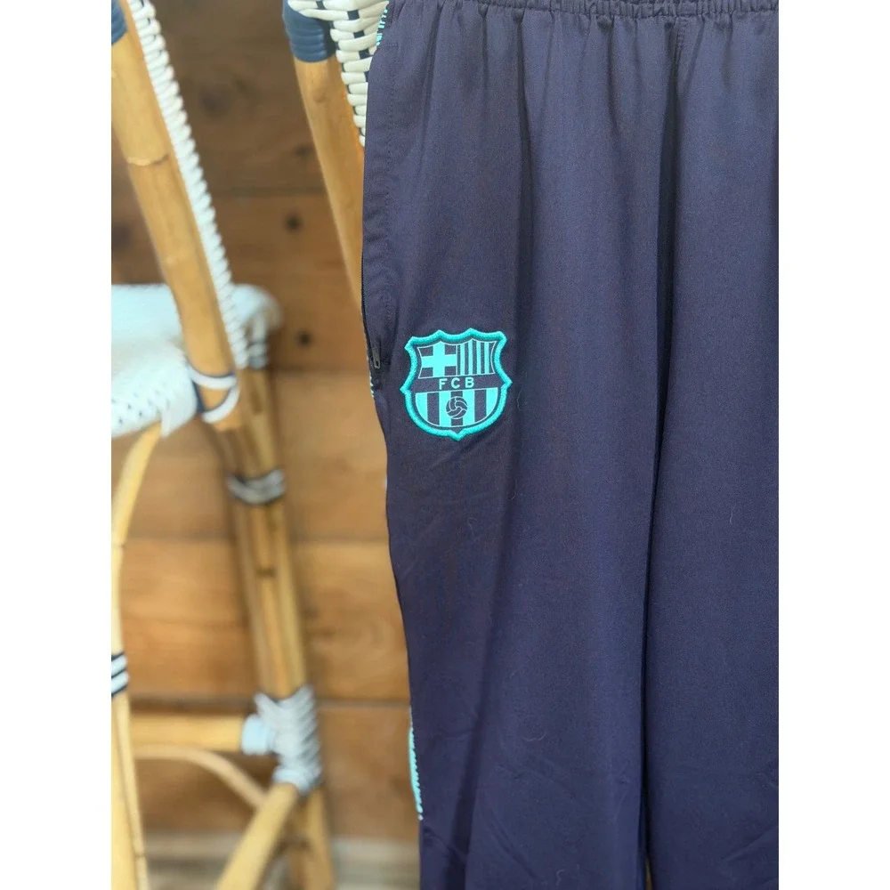 Nike Dri-FIT FC Barcelona Kids Training Pants Joggers Navy Blue Teal XL